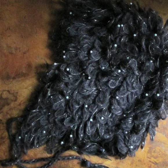 NWOT Shaggy Loop Knit Pearl Bead Wool Blend Trapper Hat - Picture 10 of 10